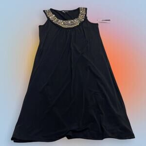 AB STUDIO Women’s Small Black / Gold Sleeveless Stretchy Dress